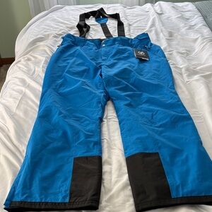 Dare2b Bright Blue Ski Bib Pants with Black Suspenders